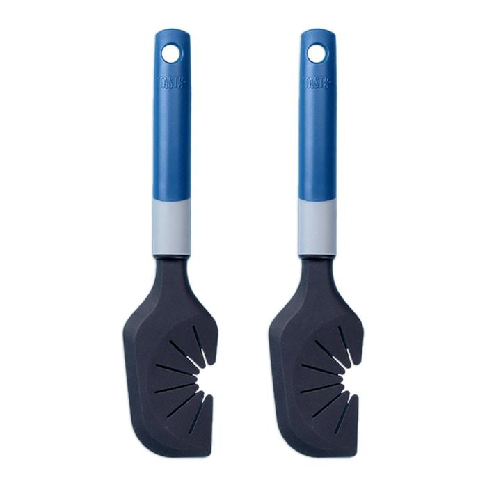 2PK Tasty 2-in-1 Dough Scraper/Whisk Cleaner Baking Utensil 28cm Black/Blue