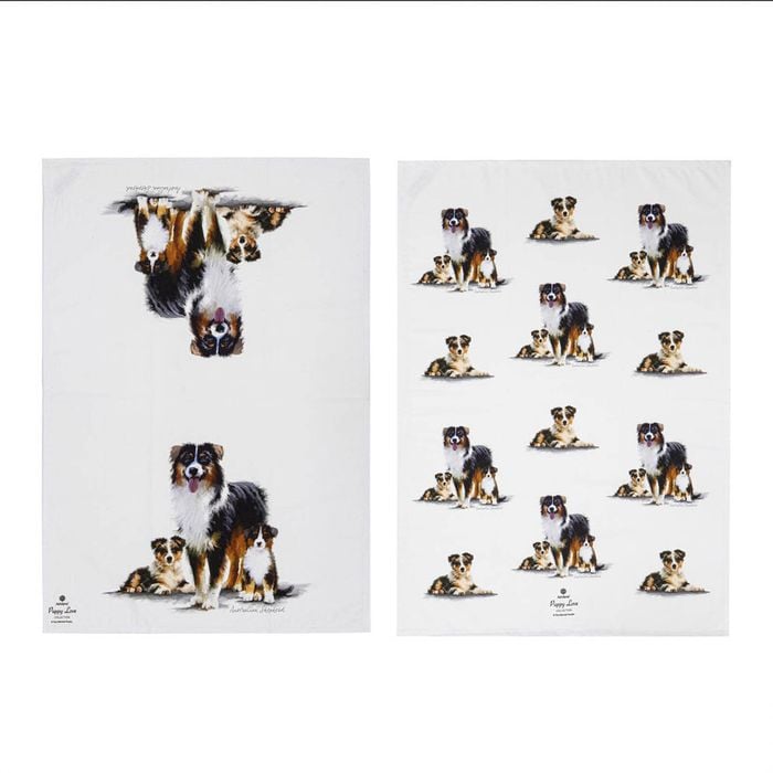 Ashdene Puppy Love Set Of 2 Tea Towels