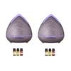 2 X Purespa Ultrasonic Diffusers + 6 Diffuser Oils Set Violet