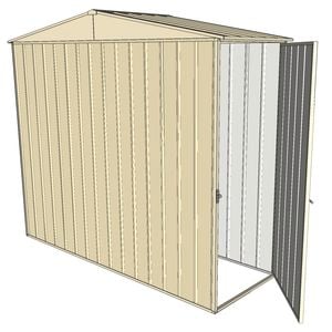Build-a-Shed 2.3 x 0.8 x 2.3m Gable Single Hinged Side Door Shed - Cream