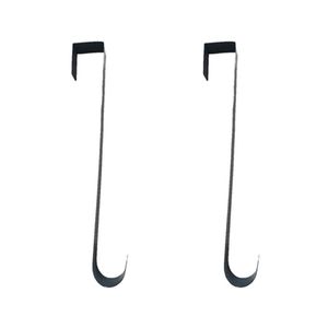 2PK Esschert Design Iron Door Wreath Hanger Plain Outdoor Decor 38.3 cm Black
