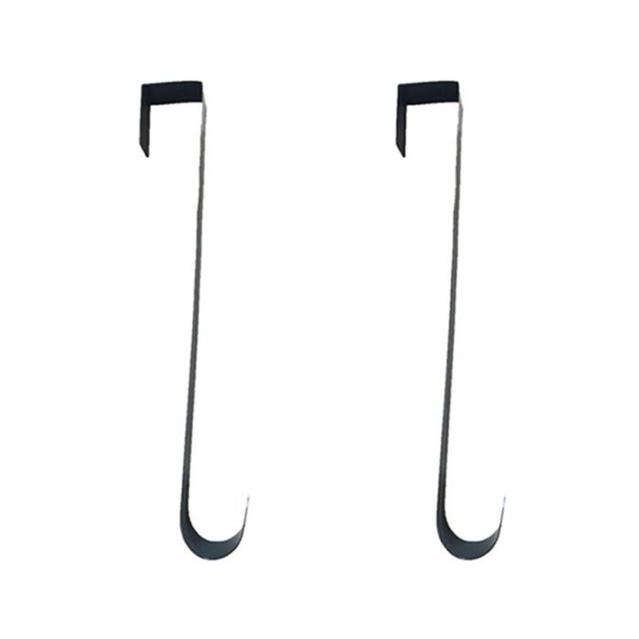 2PK Esschert Design Iron Door Wreath Hanger Plain Outdoor Decor 38.3 cm Black