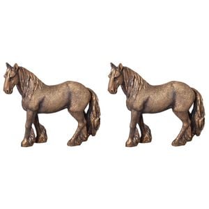2PK Gibson Gifts Shire Horse Home/Room Decor Small Bronze 18cm