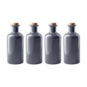 4x Maxwell & Williams Epicurious Oil Bottle W/ Cork Lid Grey 500ml