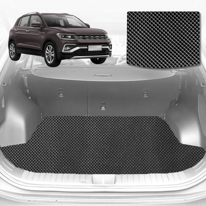 6D Diamond Car Boot Mat for VolksWagen T-Cross C12020-Current-Cargo Mat-Black-Outback GT