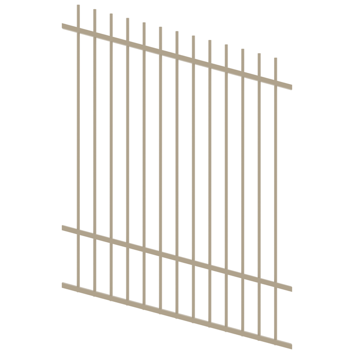 ProtectorAl 350 - 1200 x 1500mm Paperbark Raked Up to 15º Picket Top Pool Fence Panel