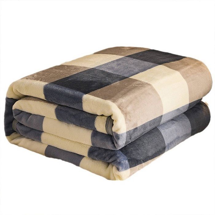 Catzon 150x200cm Flannel Blanket Soft Warm Printed For Sofa And Bed-checkerboard