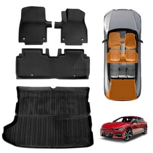 3D Floor Mats Boot Liner for Kia EV6 EV 6 2021-Onwards All Weather Heavy Duty Cargo Luggage Tray