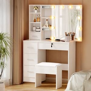 Artiss Dressing Table Stool Sliding White
