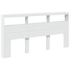 vidaXL Headboard Cabinet with LED Bed Cabinet Header Backboard White 200 cm