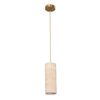 Cla Lighting Sagitta Interior Oblong Pendant Light With Brass Highlight Beige Travertine