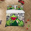 3D Graffiti Frog Quilt Cover Set Bedding Set Pillowcases 070