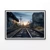 Train Tracks with Sunset   Print 100% Australian Made 120x90cm  (Poster)