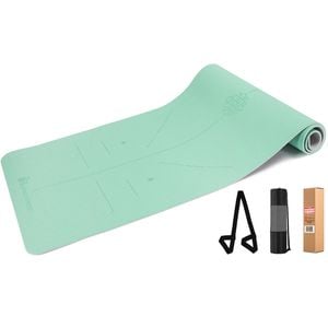 METEOR 183x65cm TPE Yoga Mat in 6mm Thickness (Mint Grey)