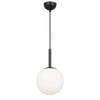 Telbix Bally Modern Pendant Hanging Lamp Light Glass Metal Black Opal Matt