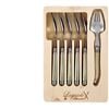 6pc Laguiole Silhouette Stainless Steel Spork Cutlery Set - Ivory