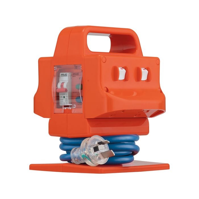 Arlec 15A 4 Outlet Heavy Duty Portable Power Block with Type FS RCD Safety Switch