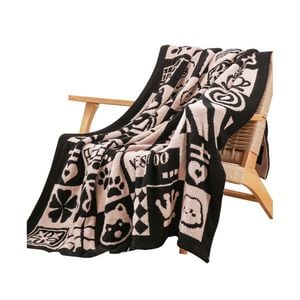 SOGA Black White New Year Limited Edition Plush Throw Blanket 130x160cm