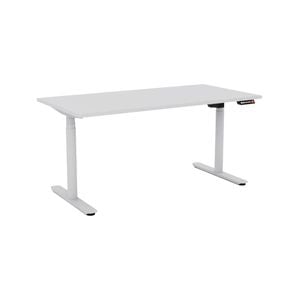 Olg Agile Motion Plus Round Leg White Frame White Top Height Adjustable Desk L1200mm X W600mm