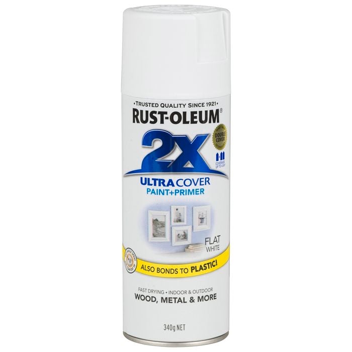 Rust-Oleum 340g White Flat 2X Ultra Cover Spray Paint