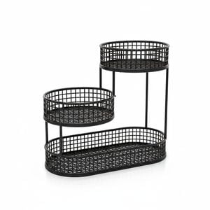 Black Stainless Steel Fruit Basket Storage