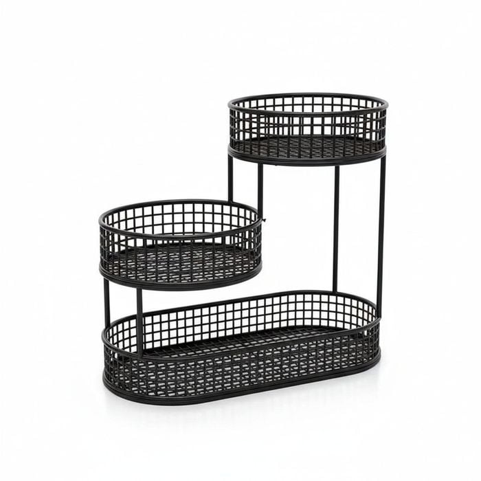 Black Stainless Steel Fruit Basket Storage
