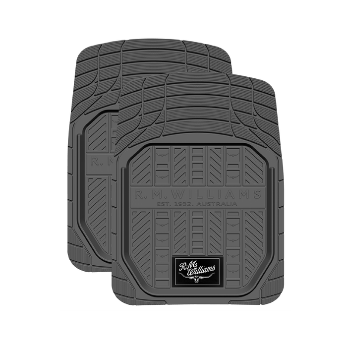 R.m.williams Rmw Heavy Duty Rubber Car Floor Mats Grey Front Pair