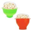 Catzon 2 Pcs Silicone Popcorn Makers Collapsible With Lid For Microwave