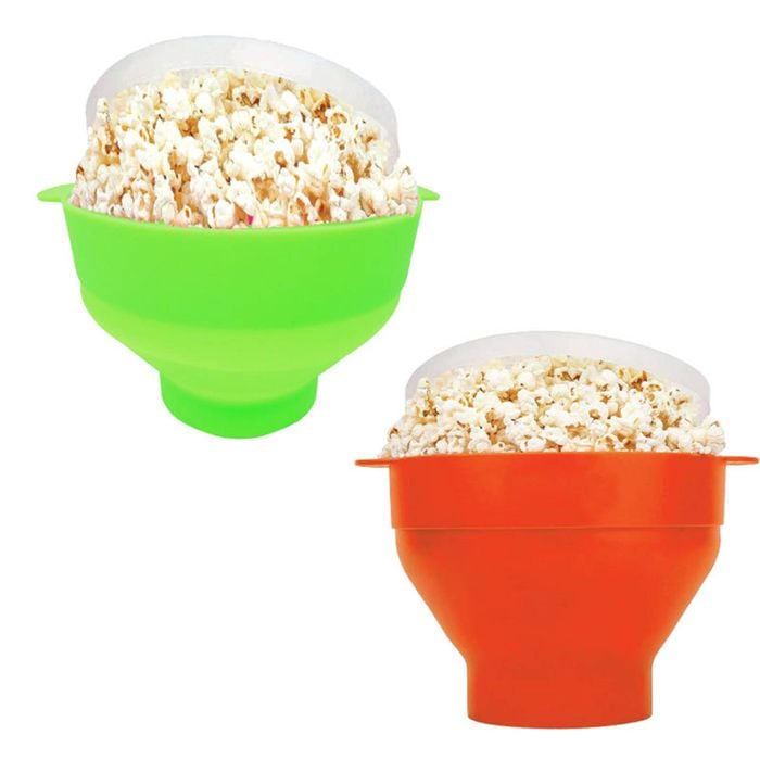 Catzon 2 Pcs Silicone Popcorn Makers Collapsible With Lid For Microwave