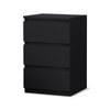 ALFORDSON Bedside Table Black 3 Drawers