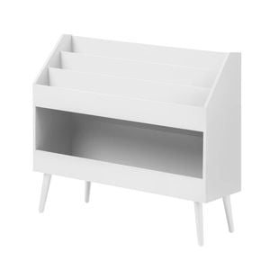 Oikiture Kids Bookshelf Children Bookcase Organiser Toy Storage Shelf White