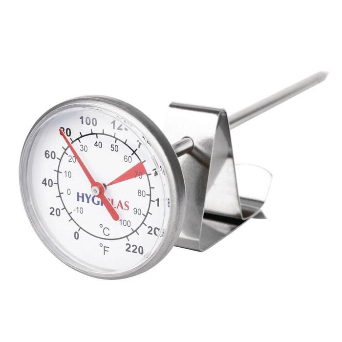 Stainless Steel Coffee Milk Thermometer Barista Frothing Dial 125mm Kitchen Accessory