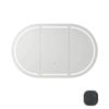 Attica 1200mm Black Oak Bentwood Oval LED Shaving Cabinet With Powerpoint