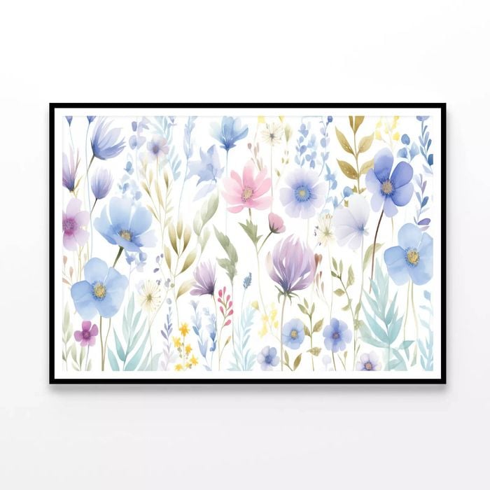 Watercolor Abstract Flowers  Print 100% Australian Made 120x90cm  (Poster)