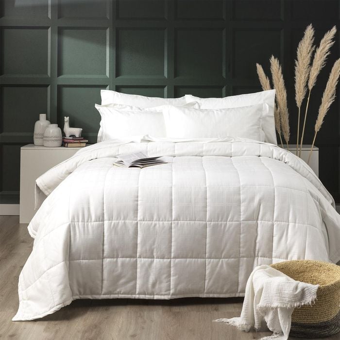 Ddecor Home Willow 500tc Cotton Jacquard Comforter Set King Bed White