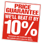 Where you find a competitor's lower price on the same stocked item, we'll beat it by 10%. Excludes trade quotes, stock liquidations and commercial quantities. Same in-stock item available for same-day delivery or collection, including GST and delivery charges.