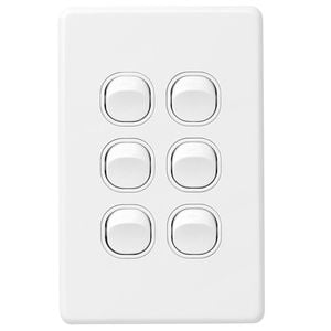 DETA S-line Six Gang Vertical Wall Switch
