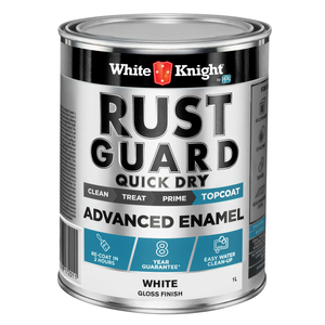 White Knight Rust Guard 1L White Gloss Quick Dry Advanced Enamel Paint