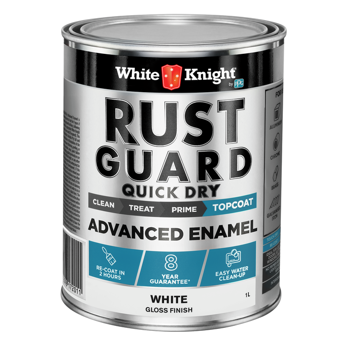 White Knight 1L White Gloss Rust Guard Quick Dry Advanced Enamel Paint