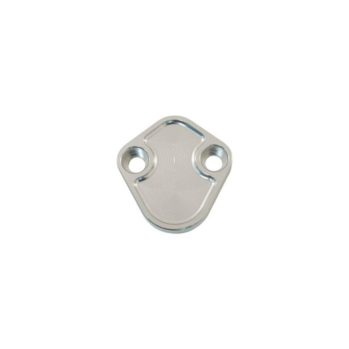 Cal Custom Fuel Pump Block Off Plate Clear Anodised Aluminium, Big Block Chev, Mopar, Windsor 289 302 351, Holden 186 202