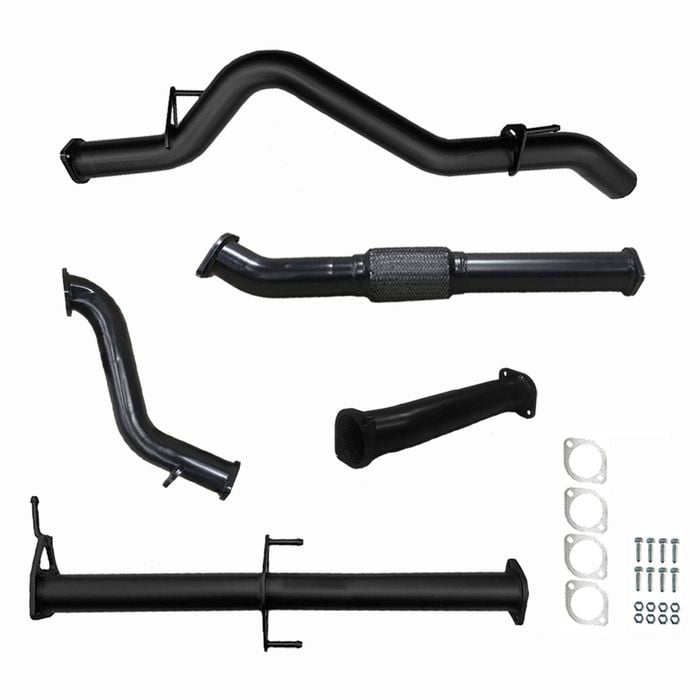 Ignite Exhausts Turbo Back For Mitsubishi Mn Triton 2.5l 3" No Cat With Pipe Black Aluminised Steel