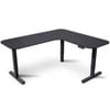 FORTIA Corner Standing Desk, 160x140cm, 72-118cm Sit, Electric Height Adjustable, Black