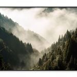 Fog In Forest & Mountain View  Print 100% Australian Made 90x60cm  (Poster)
