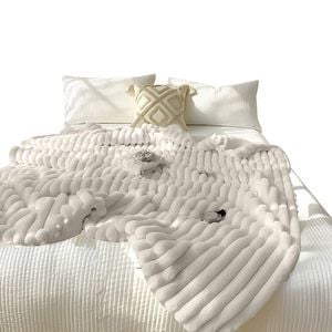 SOGA 150x200cm Pearl White Premium Milk Velvet Throw Blanket