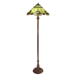 G&g Benita Leadlight Tiffany Floor Lamp - Jade