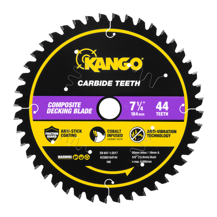 Kango 184mm 44T Composite Decking Circular Saw Blade
