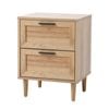 Oikiture Bedside Table Nightstand Natural