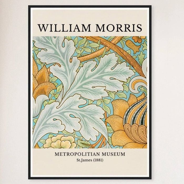 Galrie Stunning William Morris Print Metropolitan Museum St. James 1881 Artwork For Home, Black Frame, A1 60x 84cm (23 x 33inch)