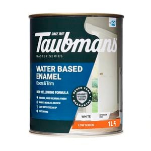 Taubmans 1L White Low Sheen Water Based Enamel Paint