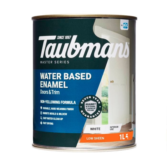 Taubmans 1L White Low Sheen Water Based Enamel Paint